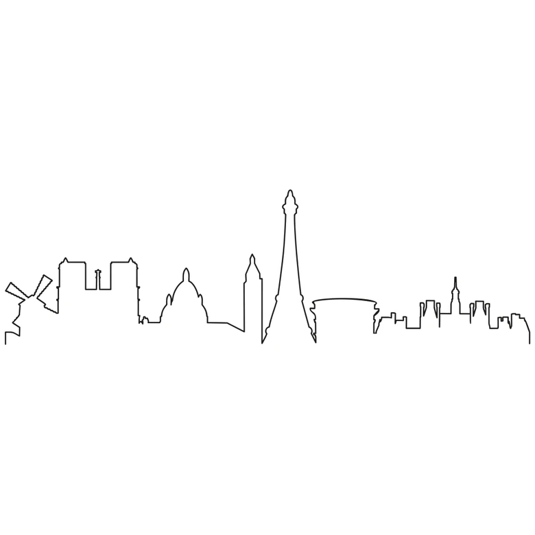Wandtattoo Paris Skyline Outline 