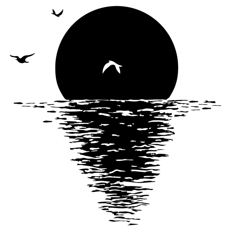 Wandtattoo Sonnenuntergang am Wasser 