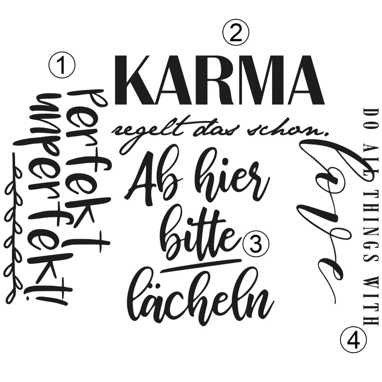 Wandtattoo Spruchbogen diverse Sprüche 