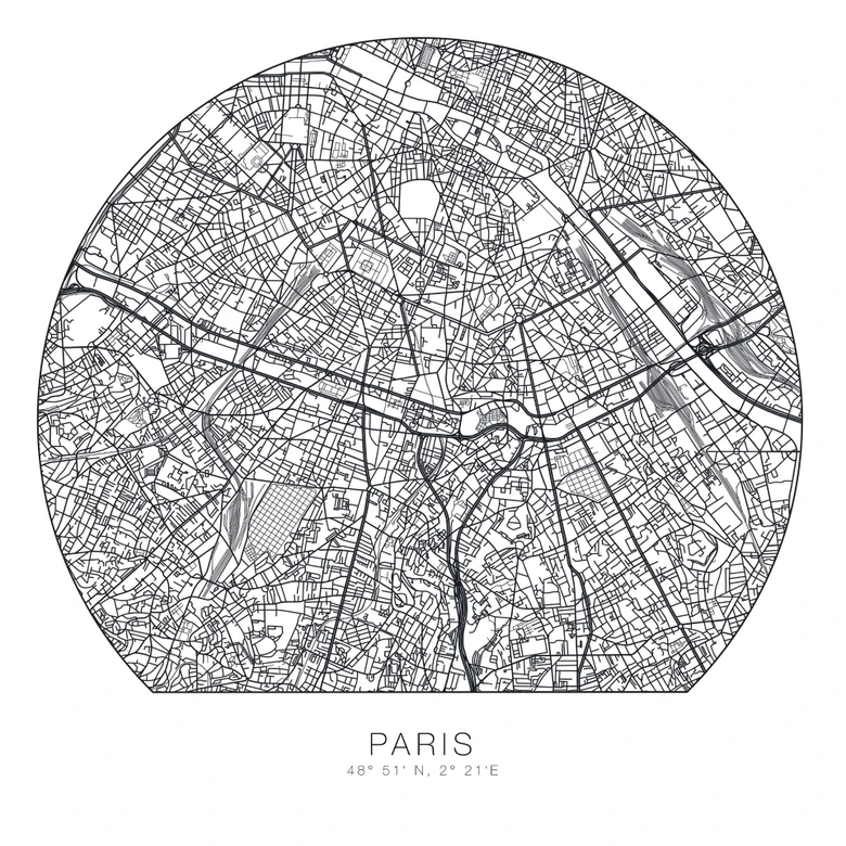 Wall sticker round - Paris 