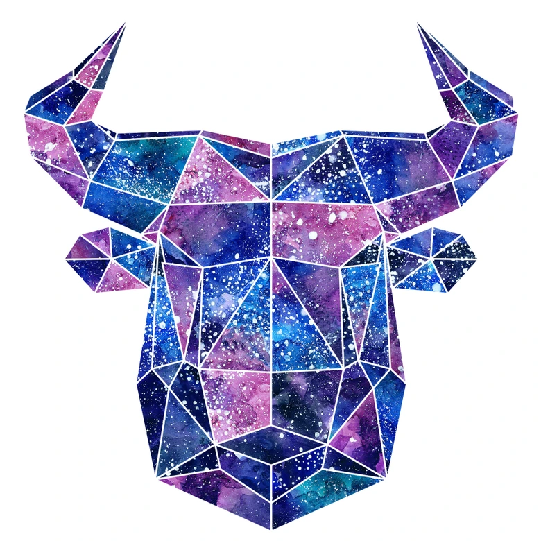 Wandtattoo Polygon Galaxie Stierkopf 