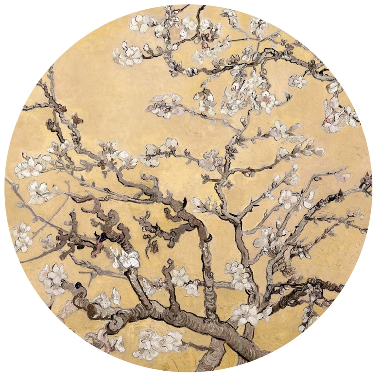 Wandtattoo van Gogh - Mandelblüte Creme - Rund 