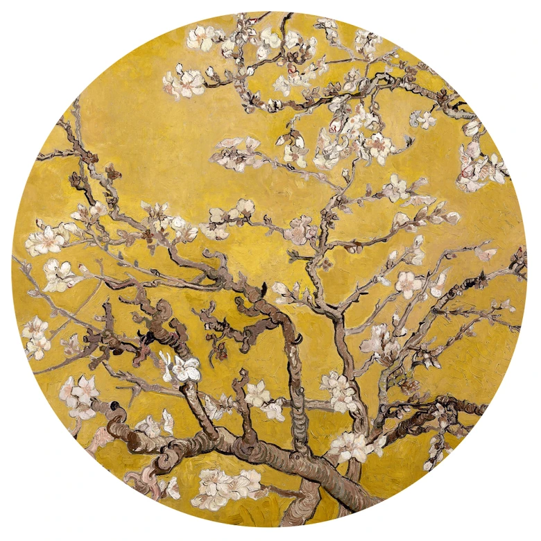Wandtattoo van Gogh - Mandelblüte Ocker - Rund 