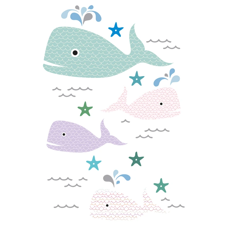 Sticker mural - Set baleine 