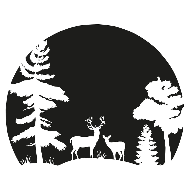 Wallsticker -  Skovsilhuette - rund 