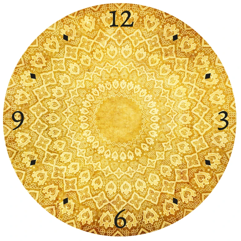 Wandtattoo Ornamente aus dem Abendland + Wanduhr - Ø 44 cm 