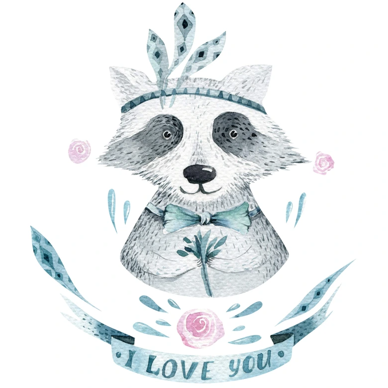 Muursticker Kvilis - Wasbeer I love you 