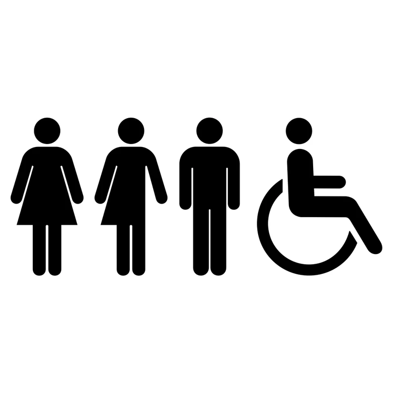 Sticker mural Symboles de toilettes 
