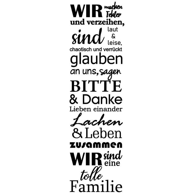 Wandtattoo Wir sind eine tolle Familie 