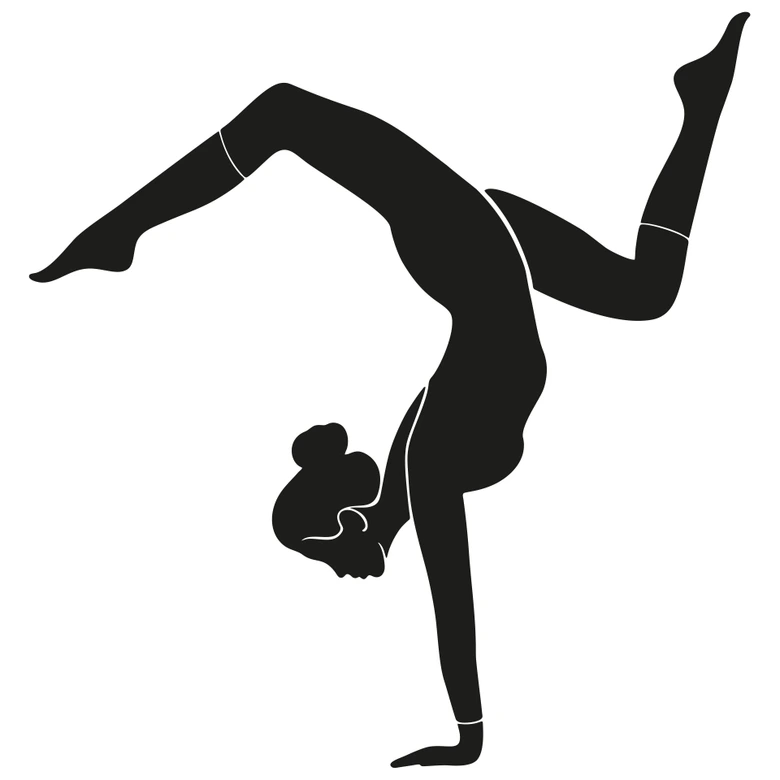 Wandtattoo Yoga Handstand Silhouette einfarbig 