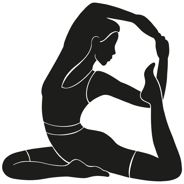 Wandtattoo Yoga Königstaube Silhouette einfarbig 