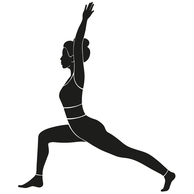 Wandtattoo Yoga Krieger Silhouette einfarbig 