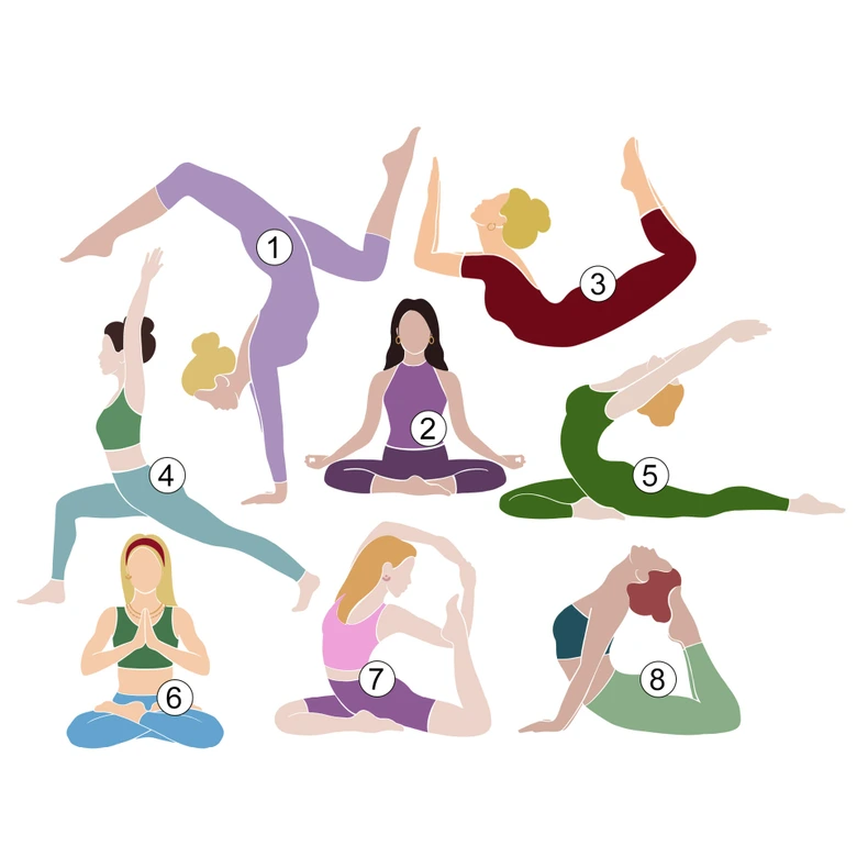 Wandtattoo Yoga Set (8-teilig) 