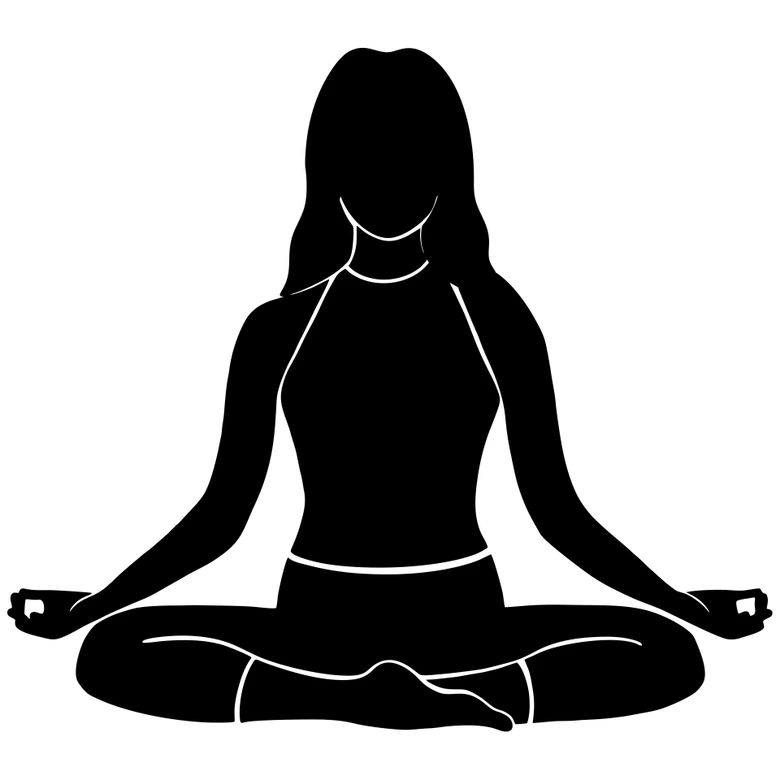 Wandtattoo Yoga Sitzhaltung der Weisen Silhouette einfarbig 