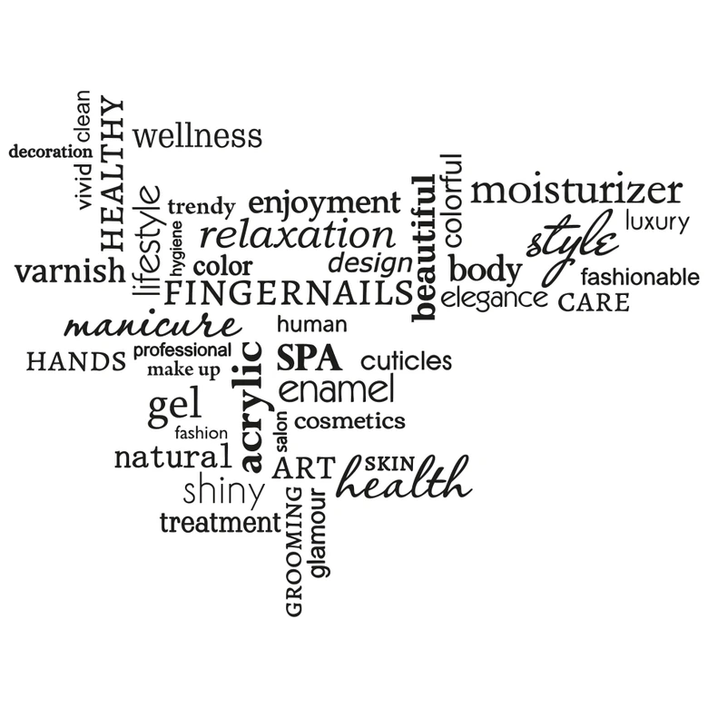 Wandtattoo Wortwolke Wellness 