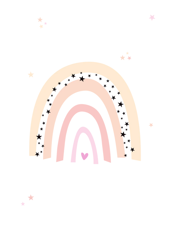 Personalisiertes Poster Regenbogen - rosa 