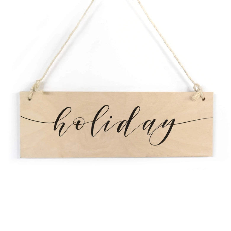 Holzschild Holiday 