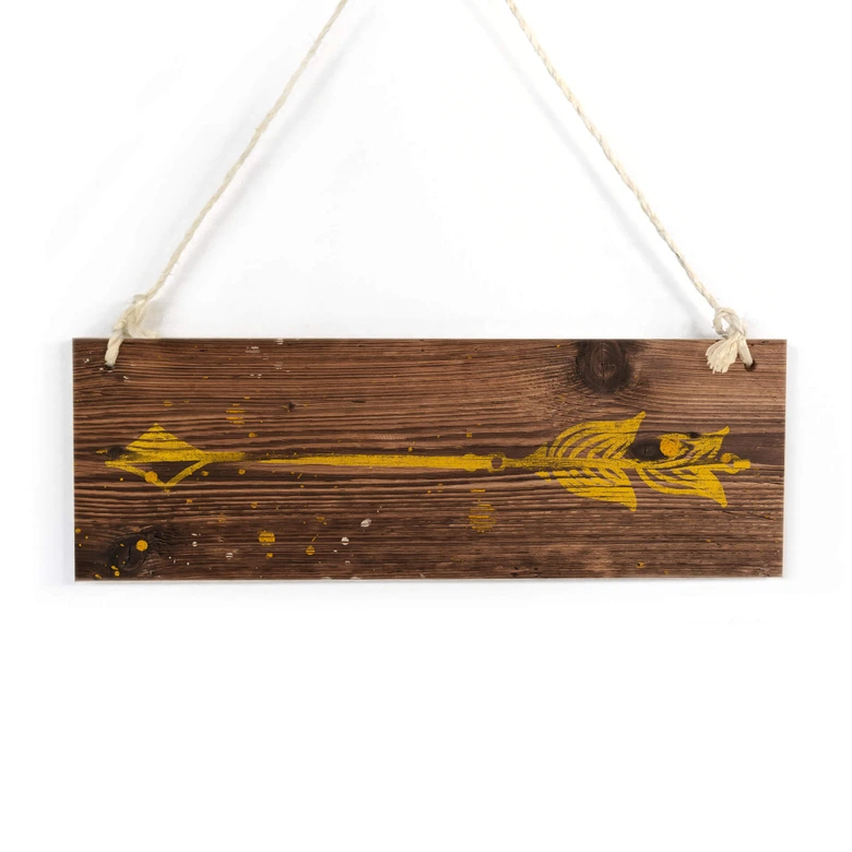 Holzschild Pfeil Gelb 