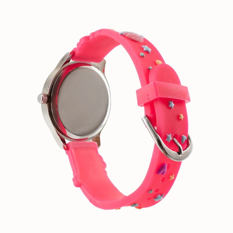 Kinder Armbanduhr - Lernuhr analog aus Silikon - Einhorn pink 