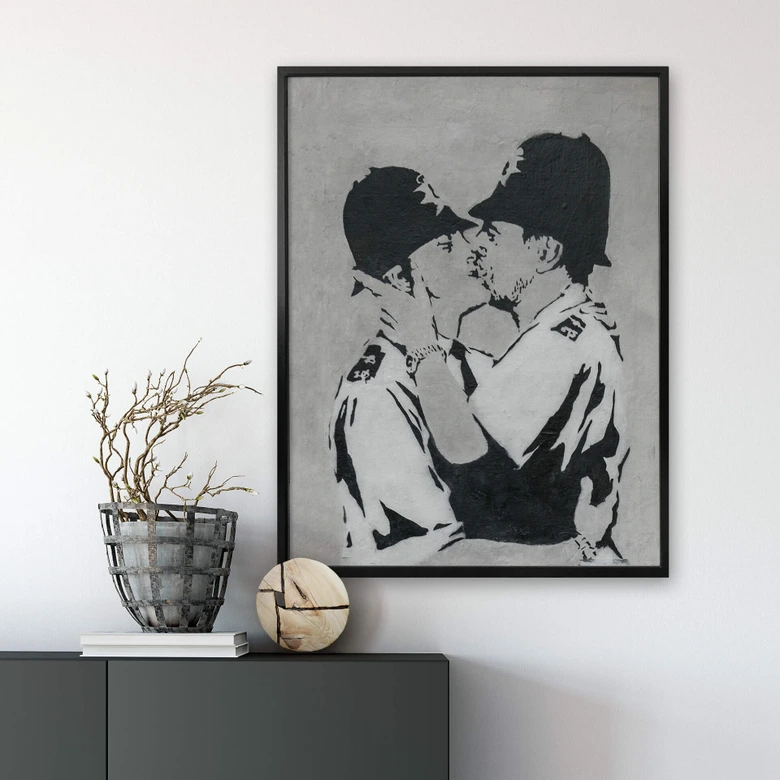 Poster Banksy - Kissing Policemen 