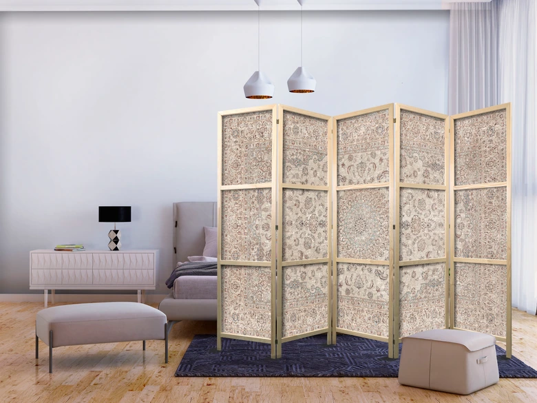 Japanischer Paravent, Raumteiler freistehend, Trennwand - Desert Nights: Ornamented Persian Carpet 