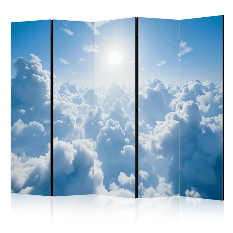 Paravent, Raumteiler freistehend, Trennwand - Heavenly Calm: Warm Rays of the Sun 