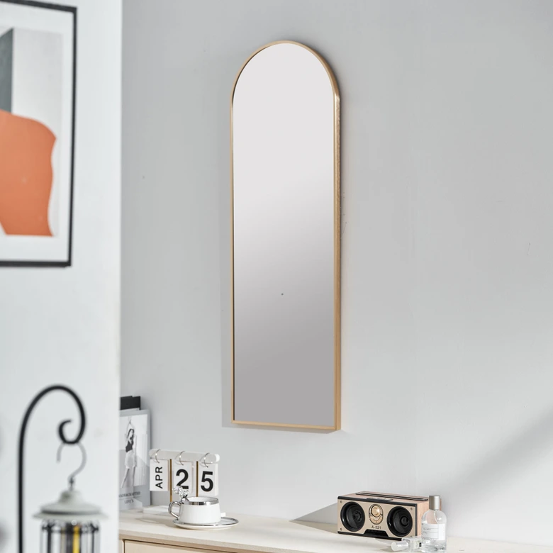 Wandspiegel gold gebogen - Glasgow - 30x90 cm 