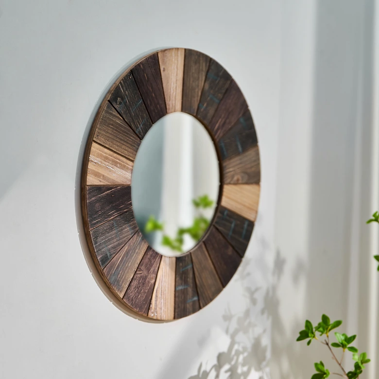 Wandspiegel rund Holz - Melbourne - Ø 60 cm 