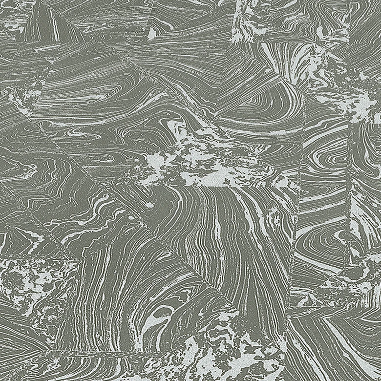 PVC-freie grafische Vliestapete mit Marmoroptik und Metallic-Effekt in grau 