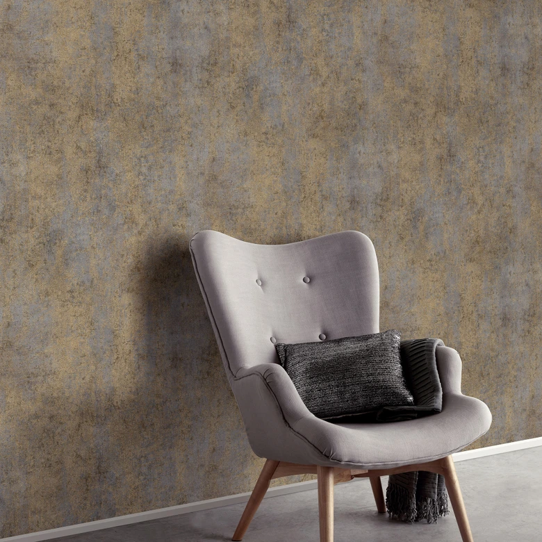 Papier peint intissé SHINY CONCRETE Elle Decoration 4, taupe clair 