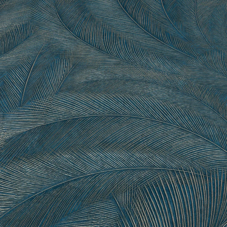 Tapeta z motywem liści Elysium turkusowa 