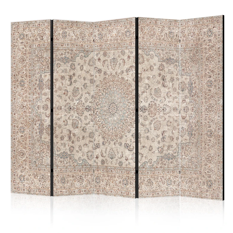 Paravent, Raumteiler freistehend, Trennwand - Desert Nights - Ornamented Persian Carpet in Muted Colors 
