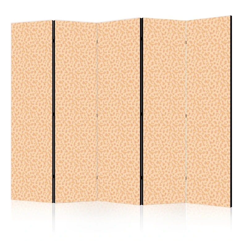 Paravent, Raumteiler freistehend, Trennwand - Tiny Dots: Optimistic Pattern in Peach Colors 