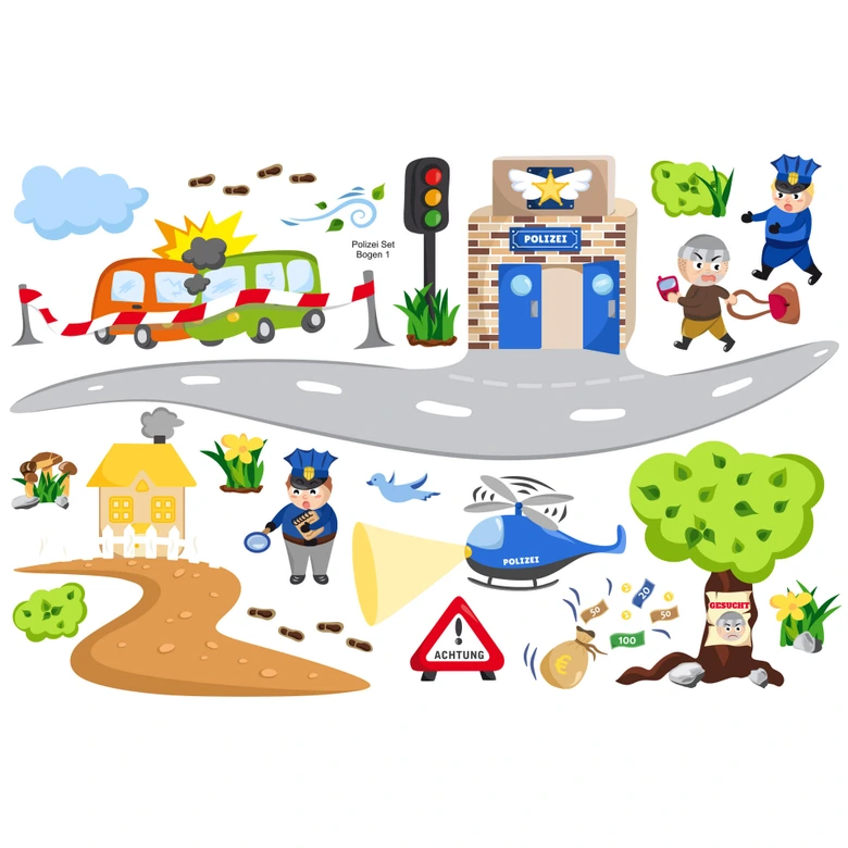 Sticker mural - Set police 