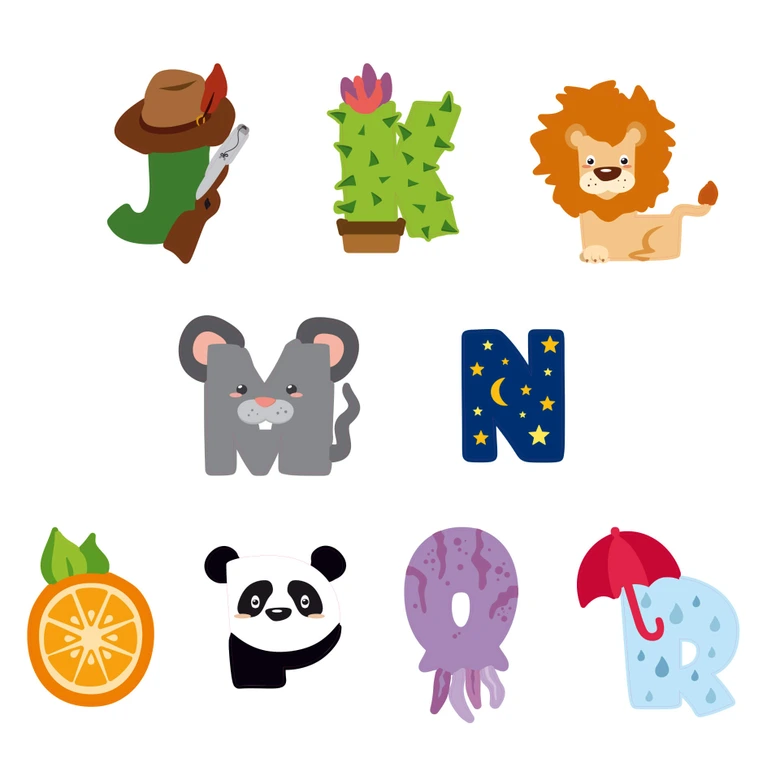 Sticker mural + Prénom alphabet pour enfants 