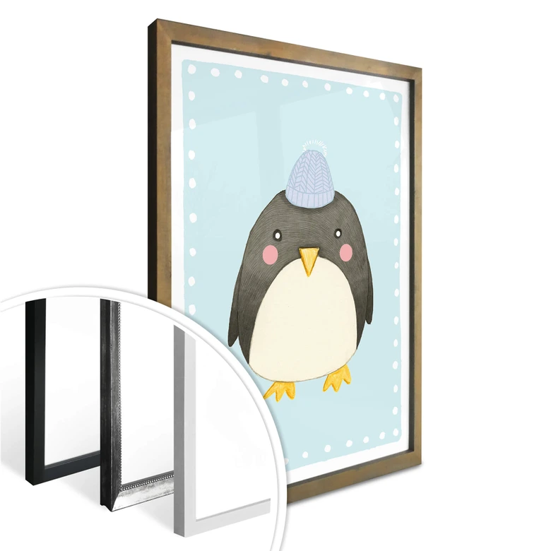 Poster Loske - Pinguin - blau 