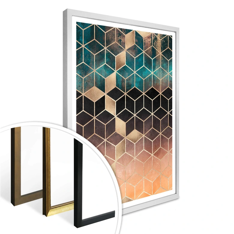 Poster Fredriksson - Goldgrüne Geometrie 