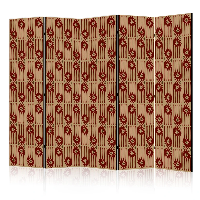 Paravent, Raumteiler freistehend, Trennwand - Predatory Features - Red Abstract Shapes Inspired by  