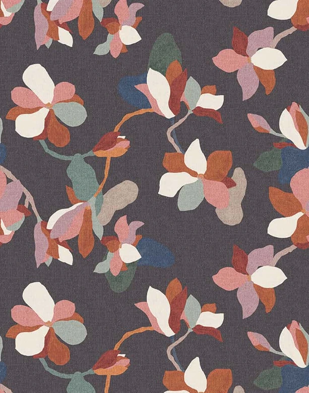 Fototapete Blumen, Blätter Floral Natur, Modern in Anthrazit 