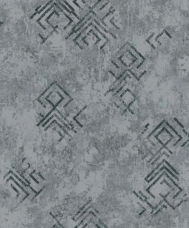 Papel pintado no tejido aspecto hormigón gráfico moderno en gris 