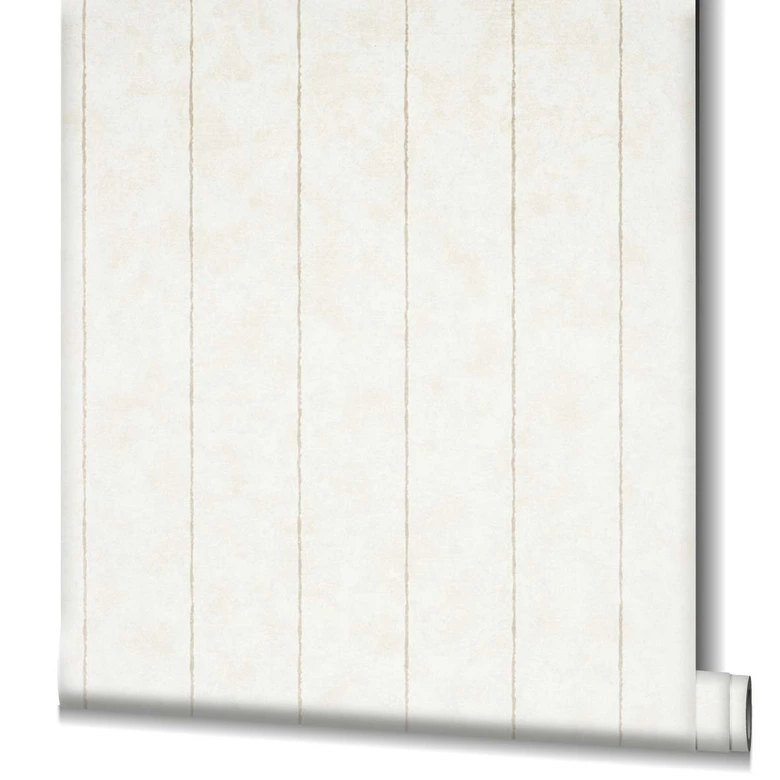 Vliestapete mit feiner Linienoptik hellbeige Streifen 