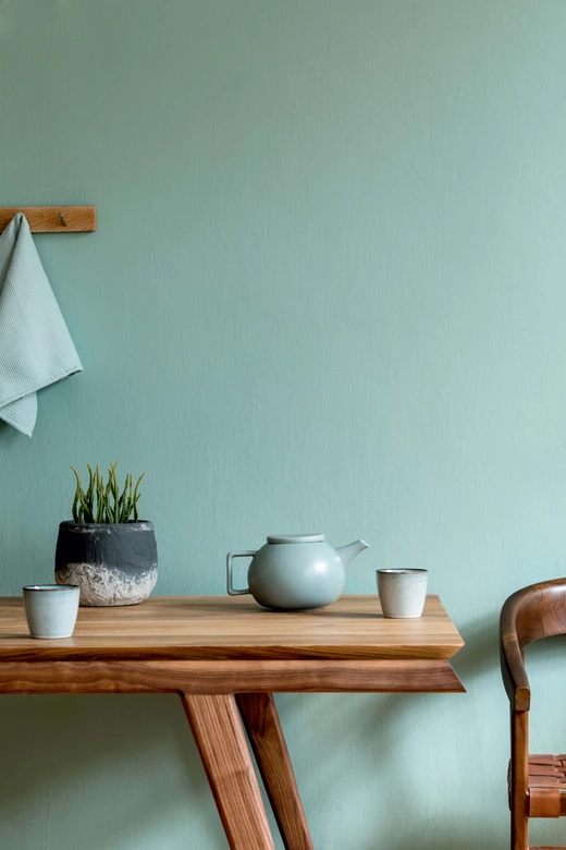 Vliestapete mit einfarbiger Struktur türkis Uni 