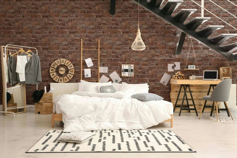 Vliestapete Rot Grau Steinoptik für Wohnzimmer Küche Büro marburg Tapete 