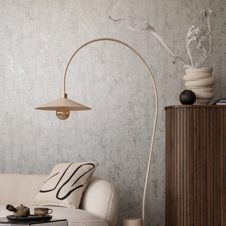 vliesbehang met glans grijs betonlook 