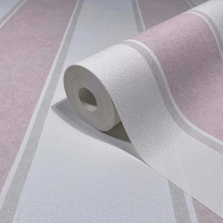 Non-woven wallpaper block stripes, stripes stripes classic matt in white  