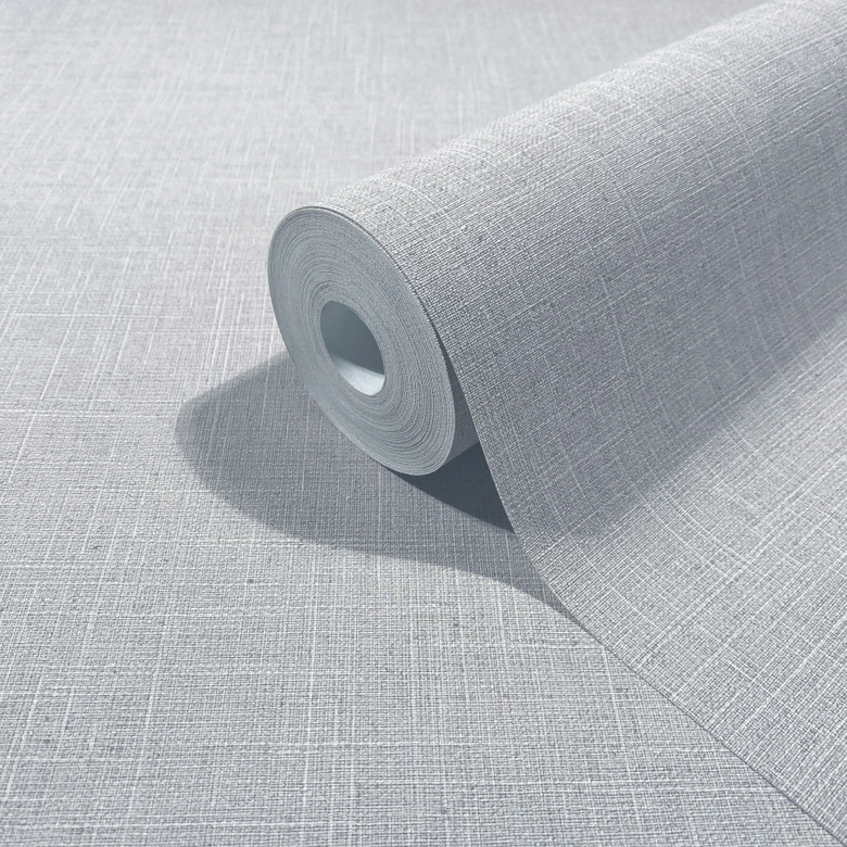 Vliestapete Textil, Struktur Uni Modern matt in Blau Weiß 