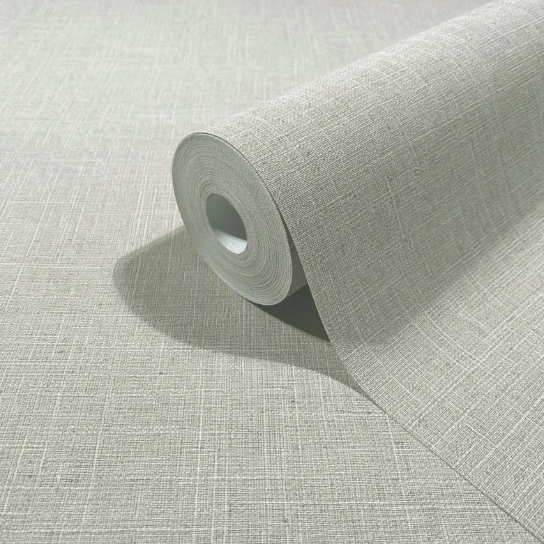 Vliestapete Textil, Struktur Uni Modern matt in Beige Grau 