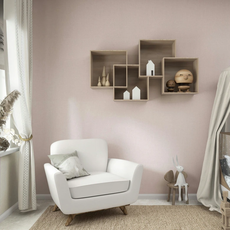 Papel pintado no tejido textil, liso texturado moderno mate en gris beige 