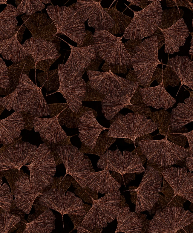 Vliestapete 3D, Blätter Floral Natur matt in Braun 