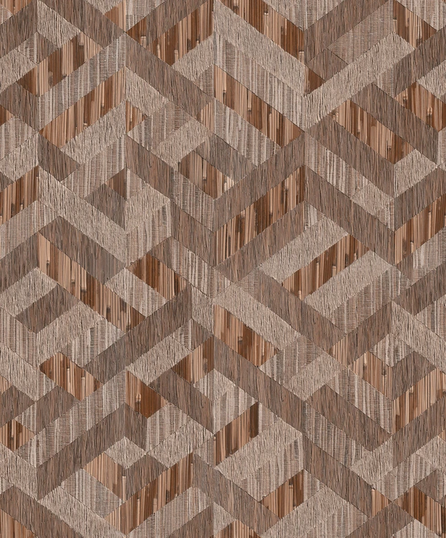 Vliestapete 3D-Optik Holzoptik Landhaus matt in Braun 